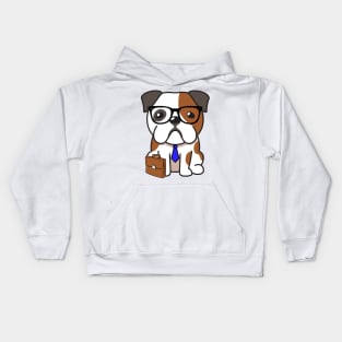 Funny bulldog is on the way to work Kids Hoodie